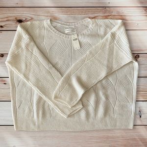 Anthropologie White Sweater Large